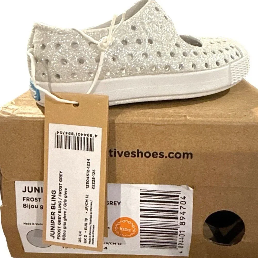 Native Juniper Bling Toddler Mary Jane Slip-on Water Shoes Frost Grey Bling C4